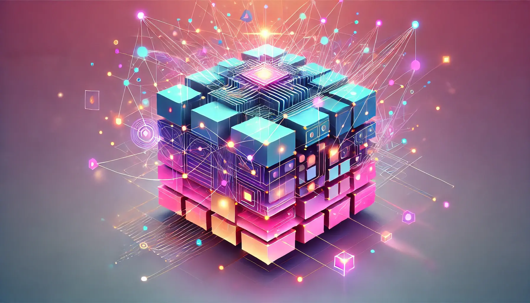 DALL·E 2025-02-26 22.21.42 - A geometric, low-poly style image representing the concept of Deep Research AI tools. The design should include abstract elements like interconnected