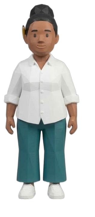 An agency figure in a white shirt